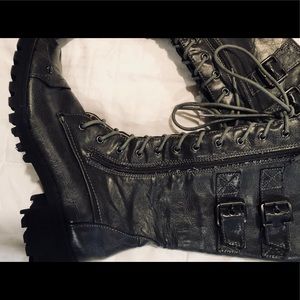 Charcoal Gray Combat Boots